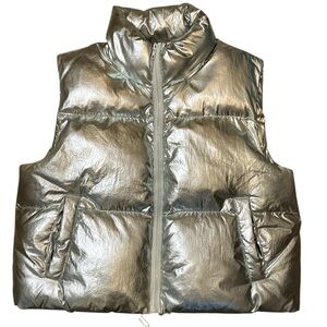 Paper Moon Silver Puffer Vest